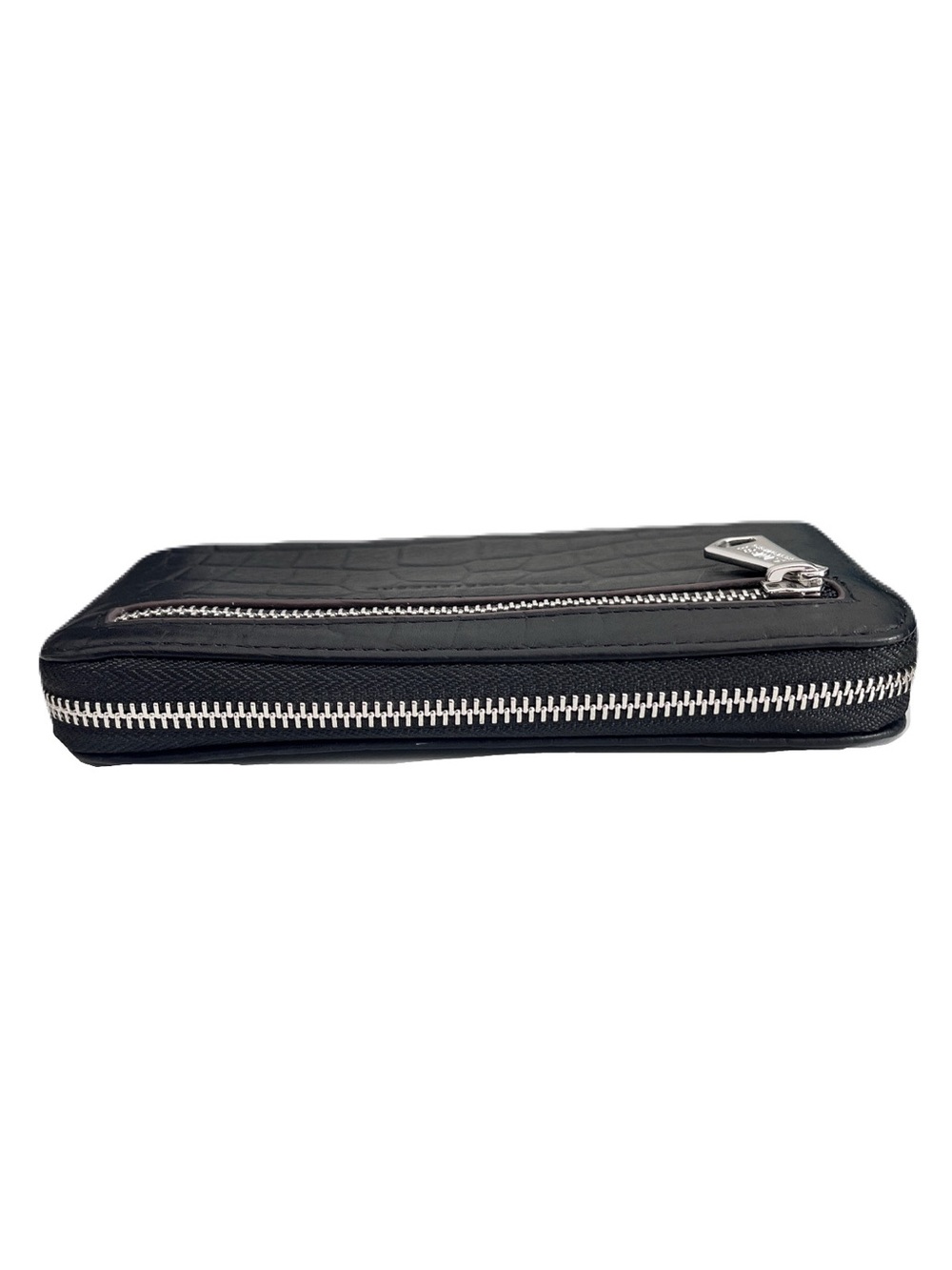 Aimee Kestenberg Black Croc Embossed Leather Long Continental Zip Around Wallet - Picture 5 of 9